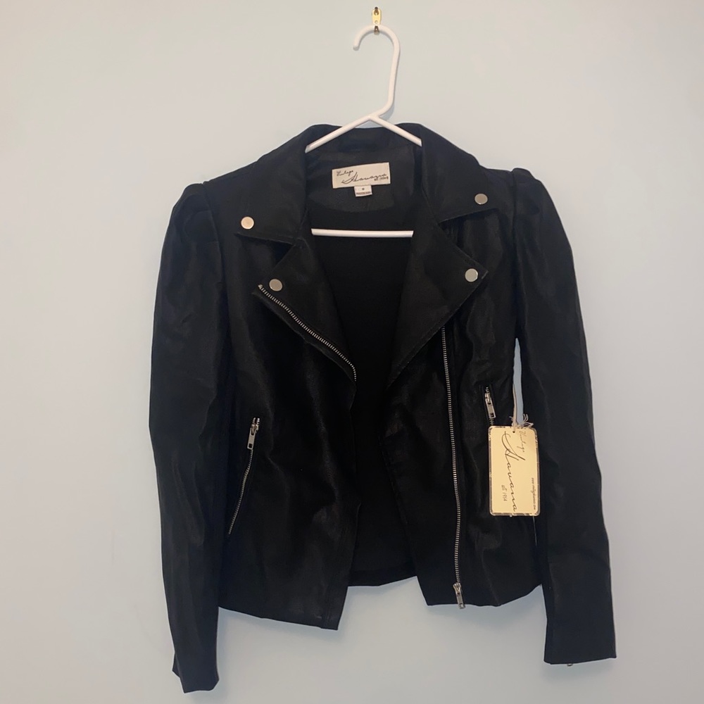 BRAND NEW Vintage Havana Faux Leather Puff Jacket!